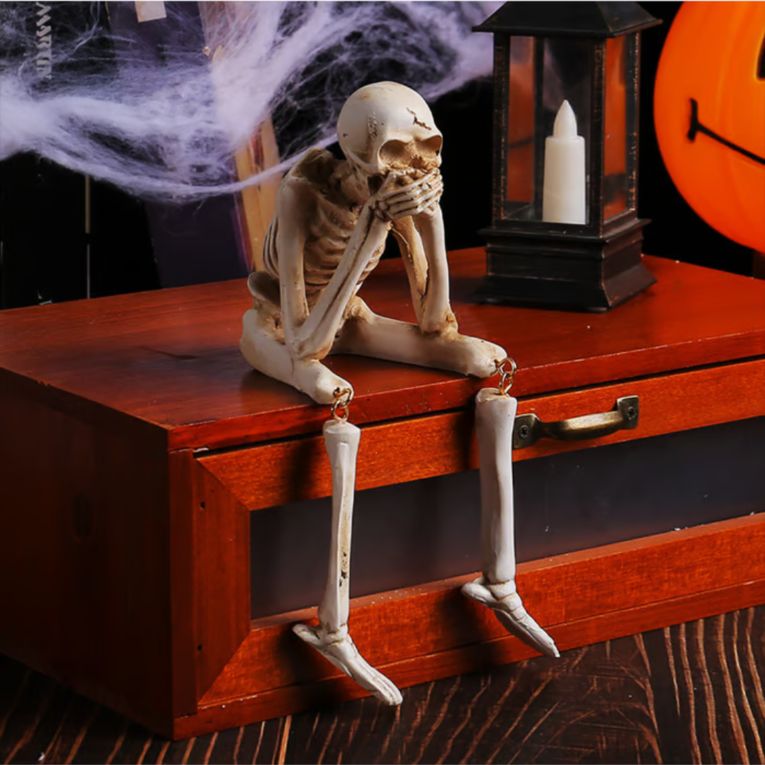 Halloween indoor skeleton statue decoration