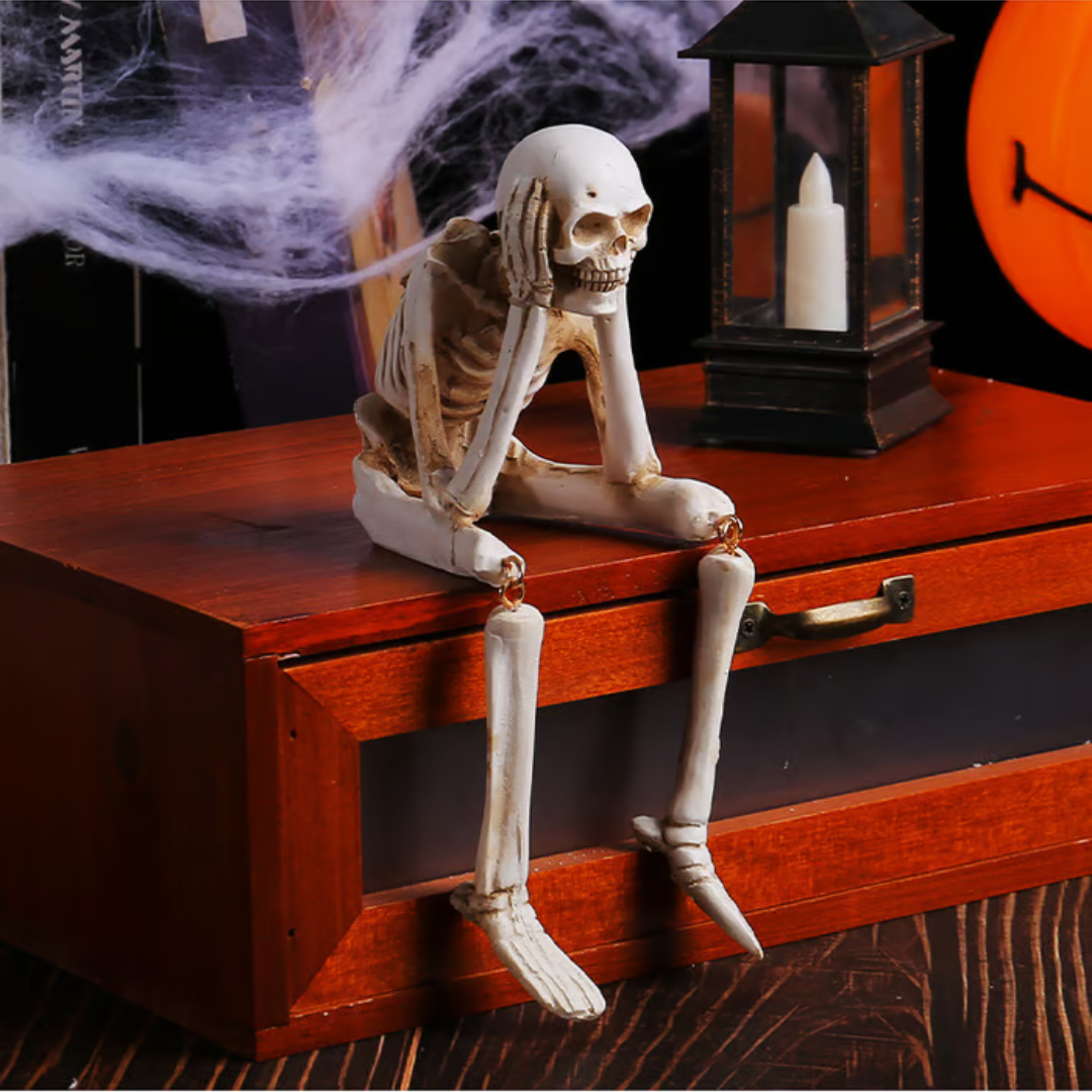 Halloween indoor skeleton statue decoration