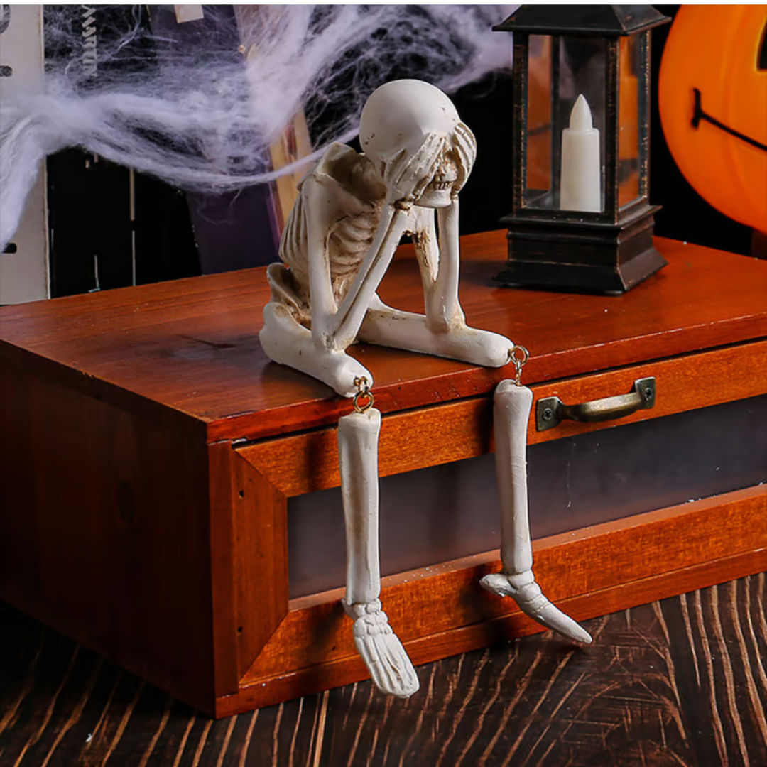 Halloween indoor skeleton statue decoration