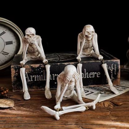 Halloween indoor skeleton statue decoration