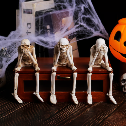Halloween indoor skeleton statue decoration